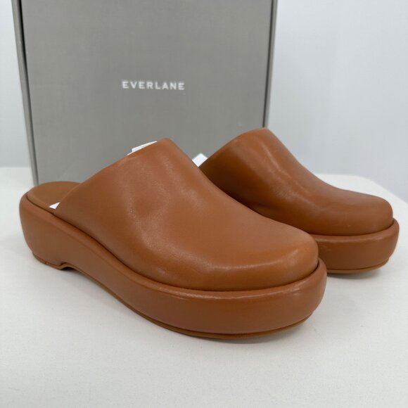 Everlane The Puffa Flatform in Brown Leather sz 7.5 Women's Chunky Platform Clog - Picture 9 of 12